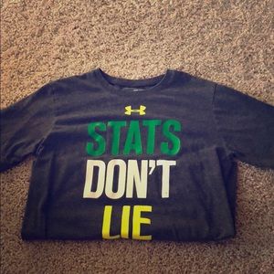 Boys under armor “stats don’t lie” T-shirt